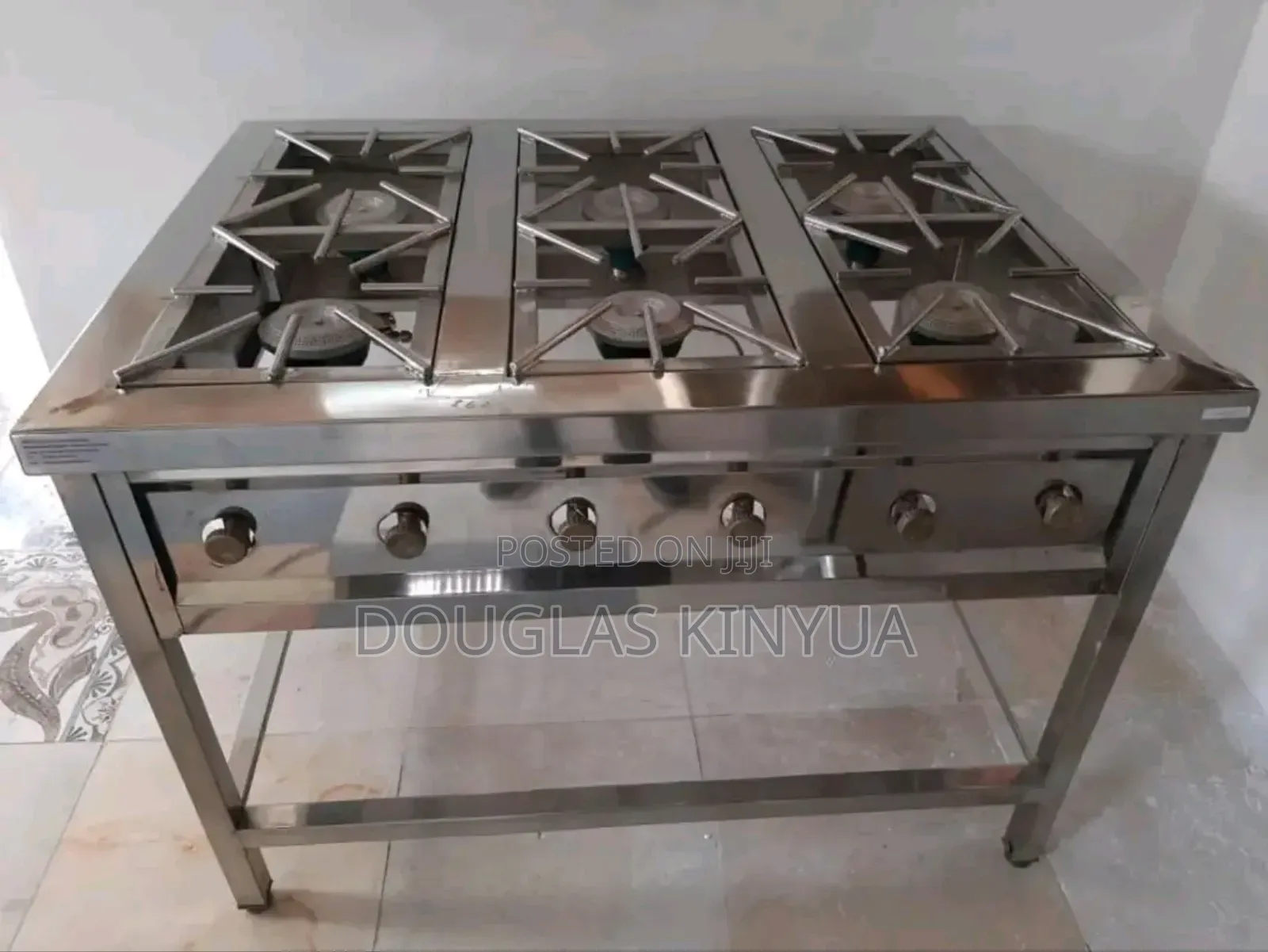 6 Burners (Stainless Steel Commercial High Pressure Gas Cooker)::