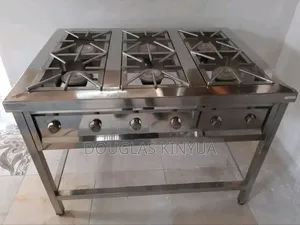 6 Burners (Stainless Steel Commercial High Pressure Gas Cooker)::