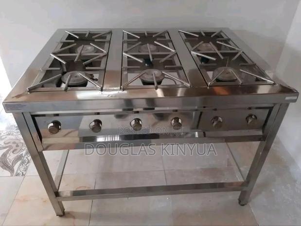 6 Burners (Stainless Steel Commercial High Pressure Gas Cooker)::
