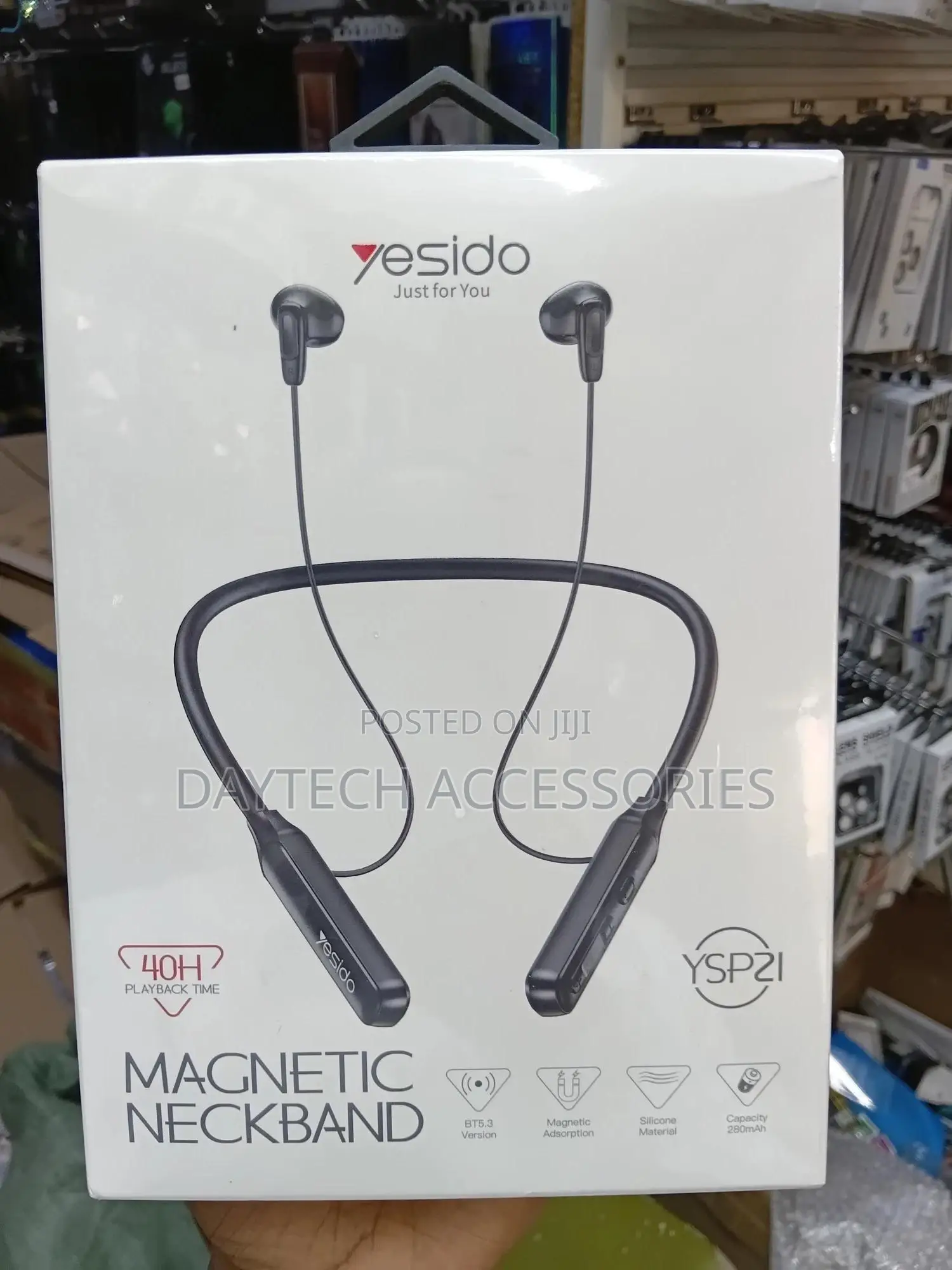 Yesido Ysp21 Magnetic Neckband Bluetooth Earphone - Black