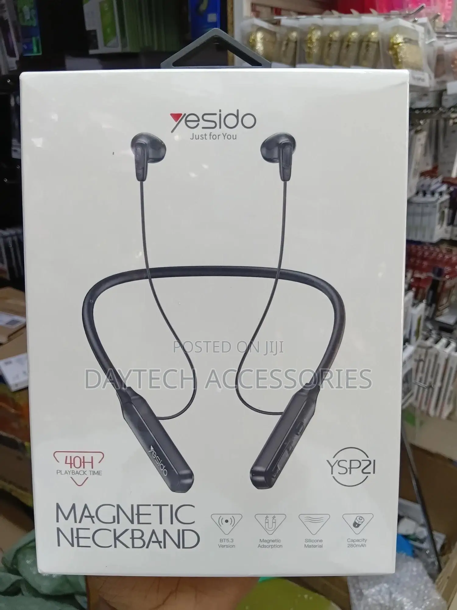 Yesido Ysp21 Magnetic Neckband Bluetooth Earphone - Black