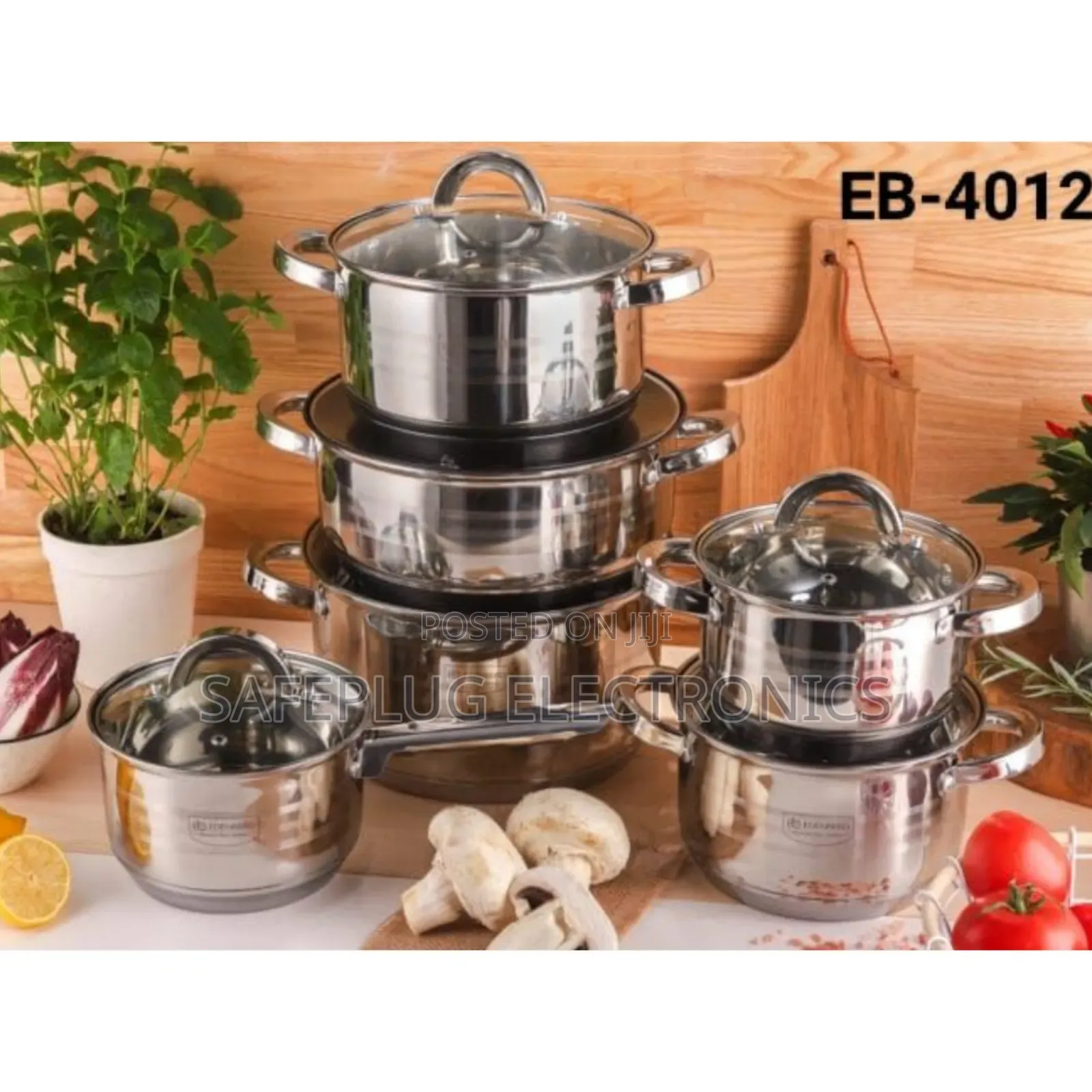 12pc Edenburg Stainless Cookware - Dishwasher Safe |