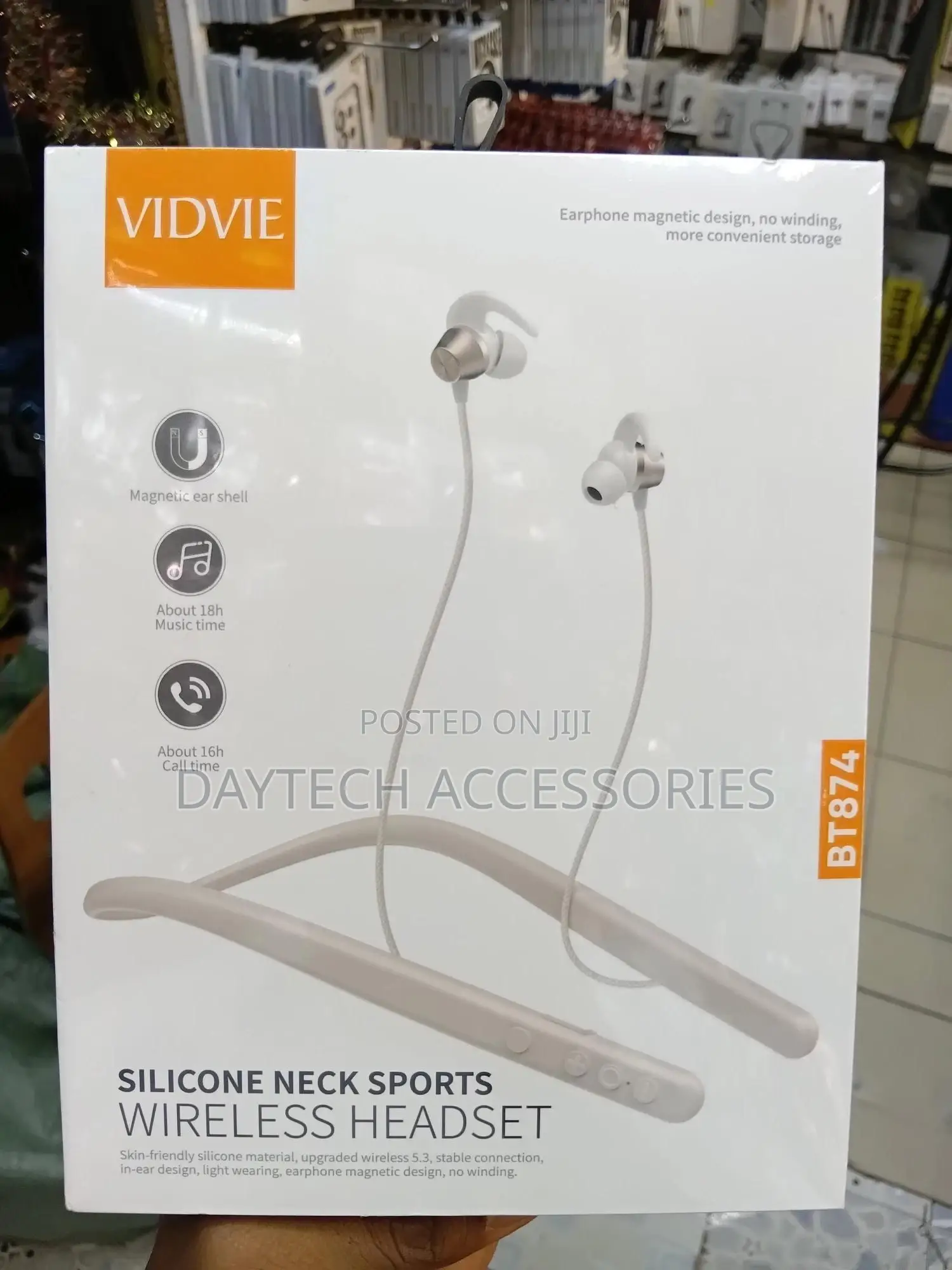 Vidvie Bt-874 Silicone Neck Sports Wireless Bluetooth Headset