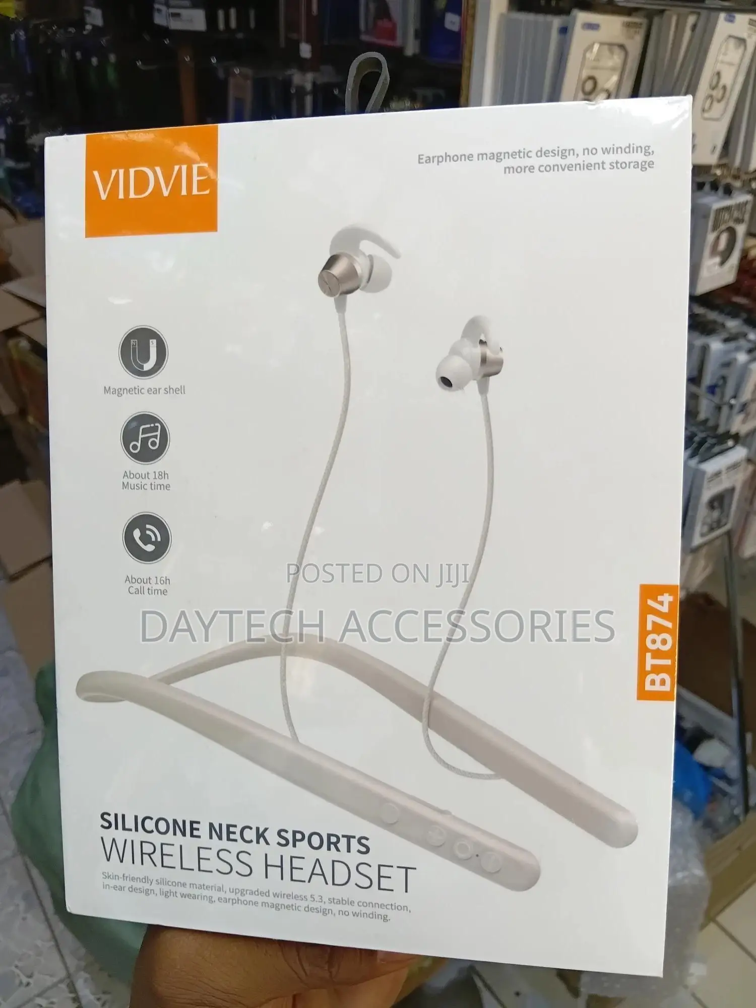 Vidvie Bt-874 Silicone Neck Sports Wireless Bluetooth Headset