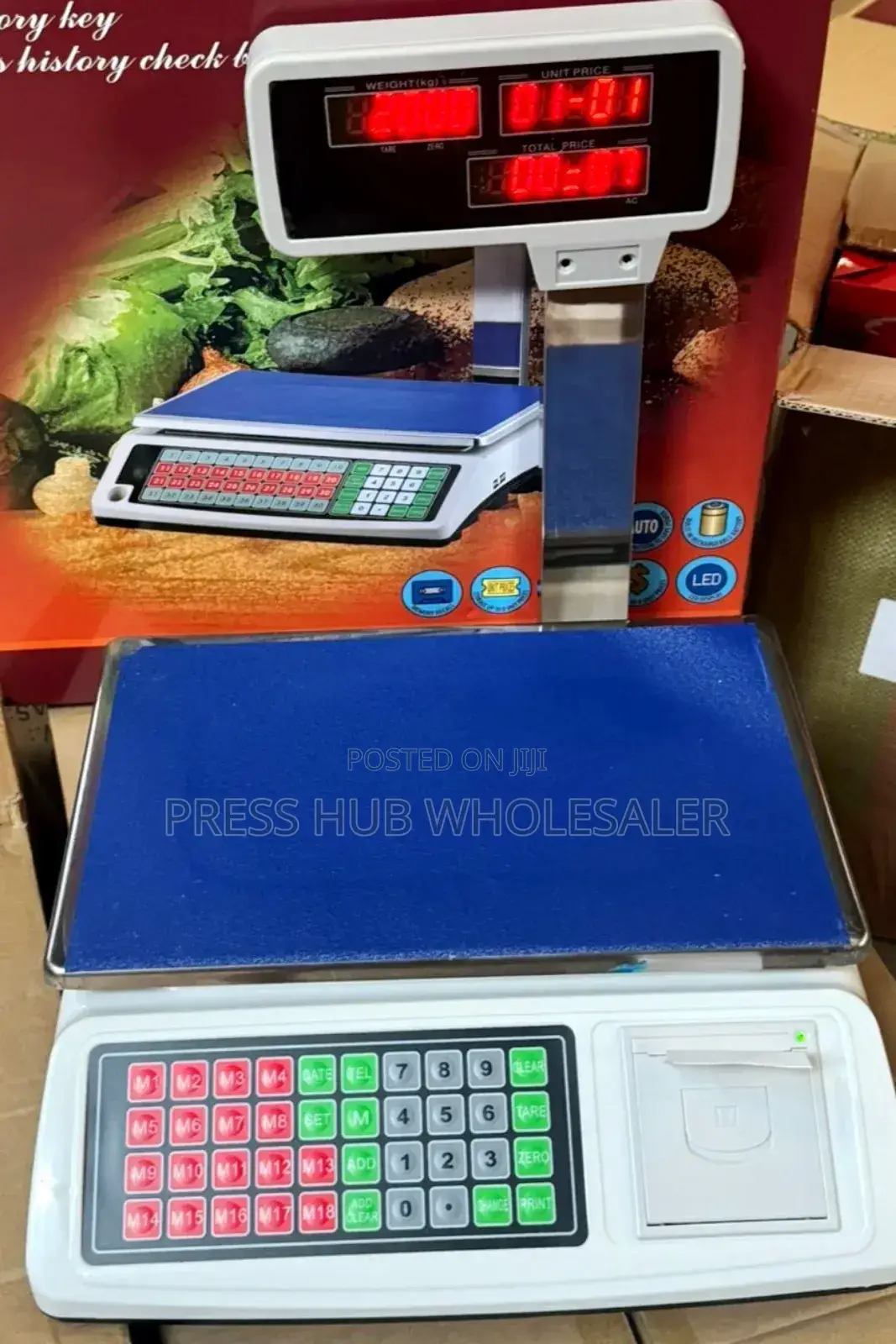 Electronic Price Computing Scale With an Integrated Printer.
