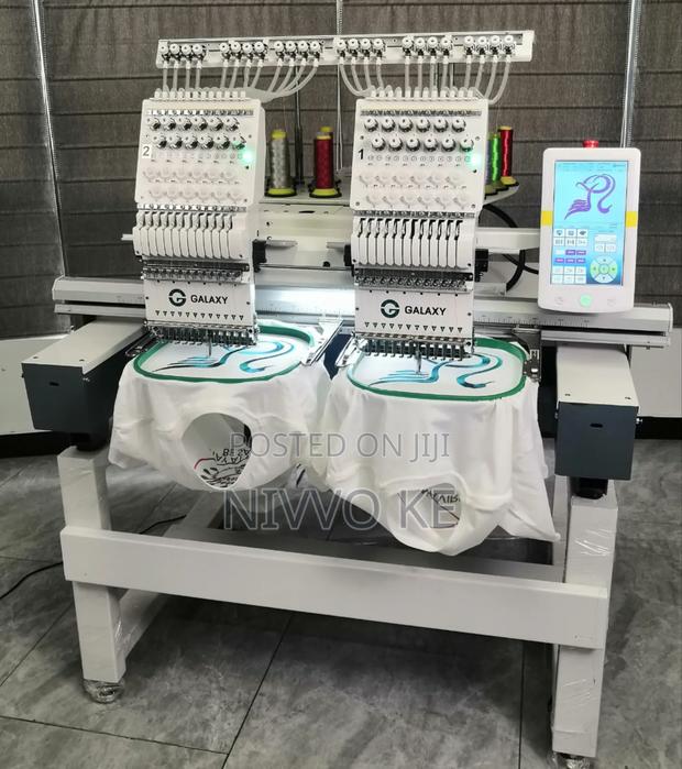 2-Head 9-Needle Embroidery Machine – Ready for Production - main view