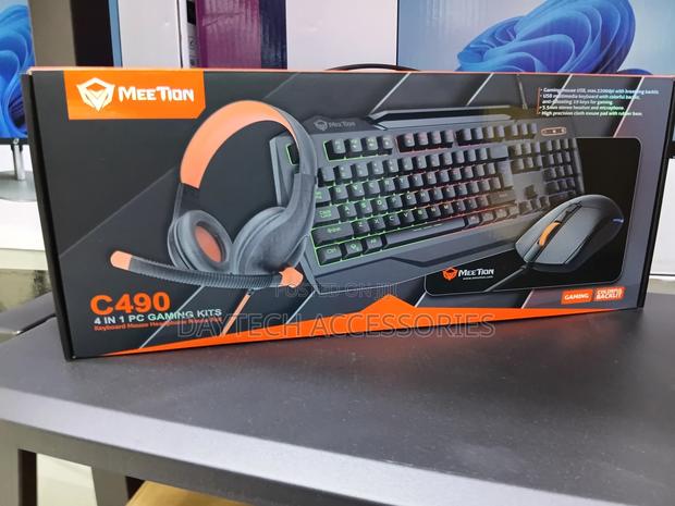 Meetion Mt-C490 Ergonomic Gaming Kit - Black - thumbnail 3