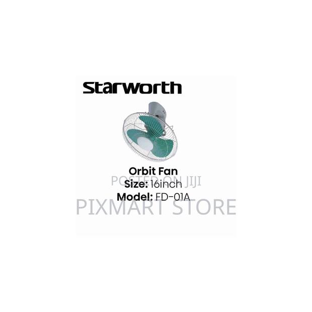 Starworth 16′′ Orbit Wall Fan – Powerful Airflow Adjustable Tilt - main view