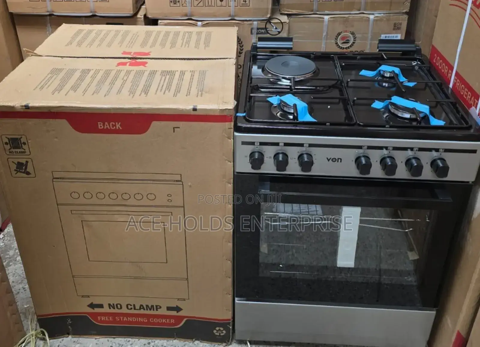 60*60 Von Cooker 3 Gas + 1 Electric Hotplate Standing Gas Cooker