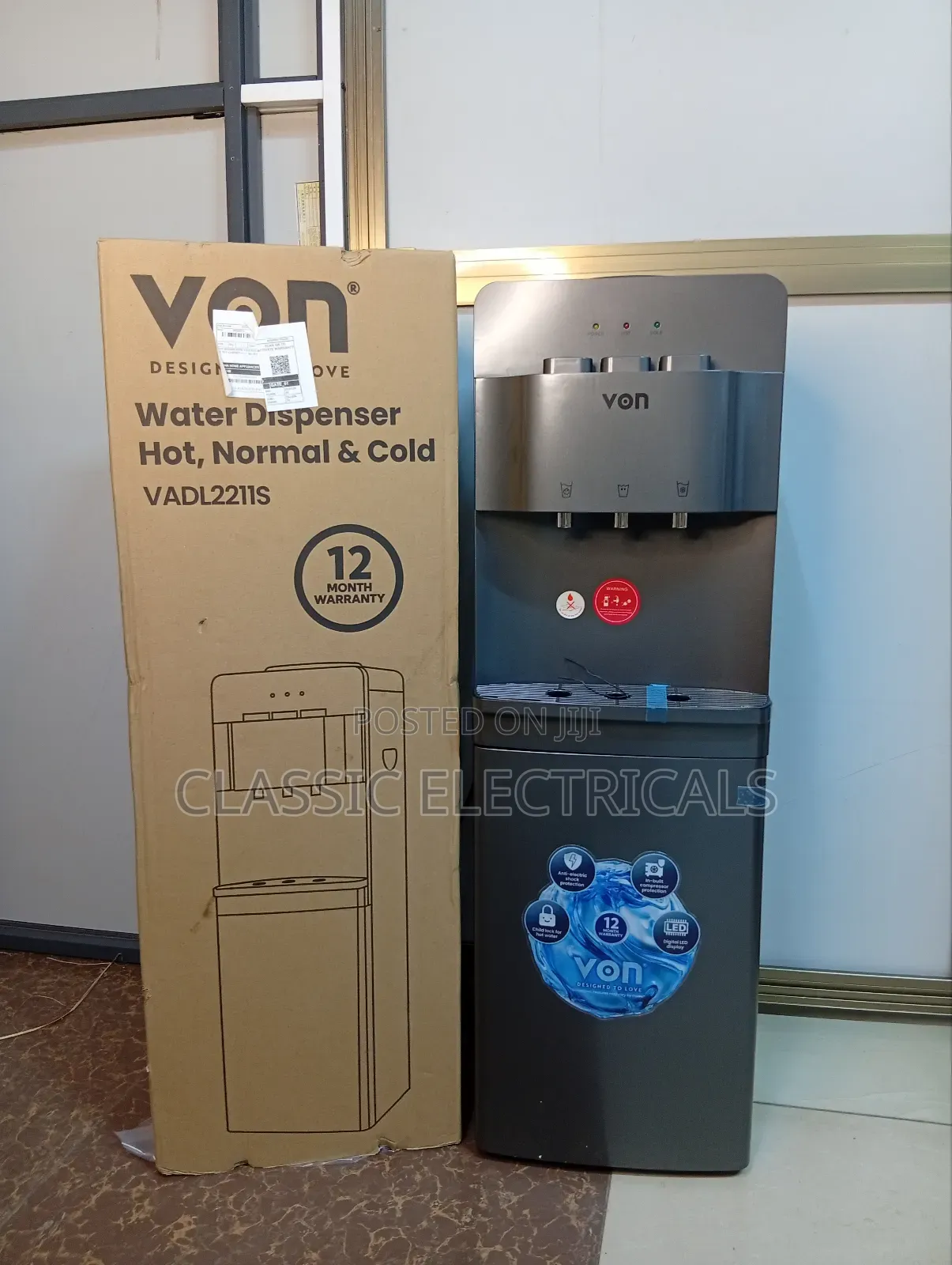Von Hot Normal and Cold 3 Taps Dispenser