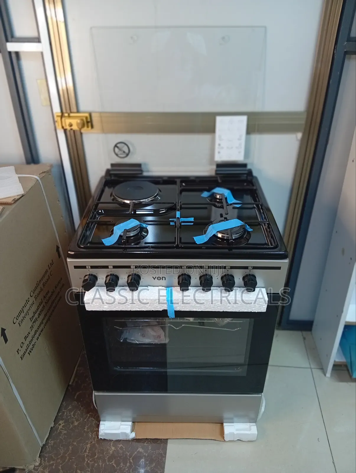60*60 Von Cooker 3 Gas + 1 Electric Standing Cooker