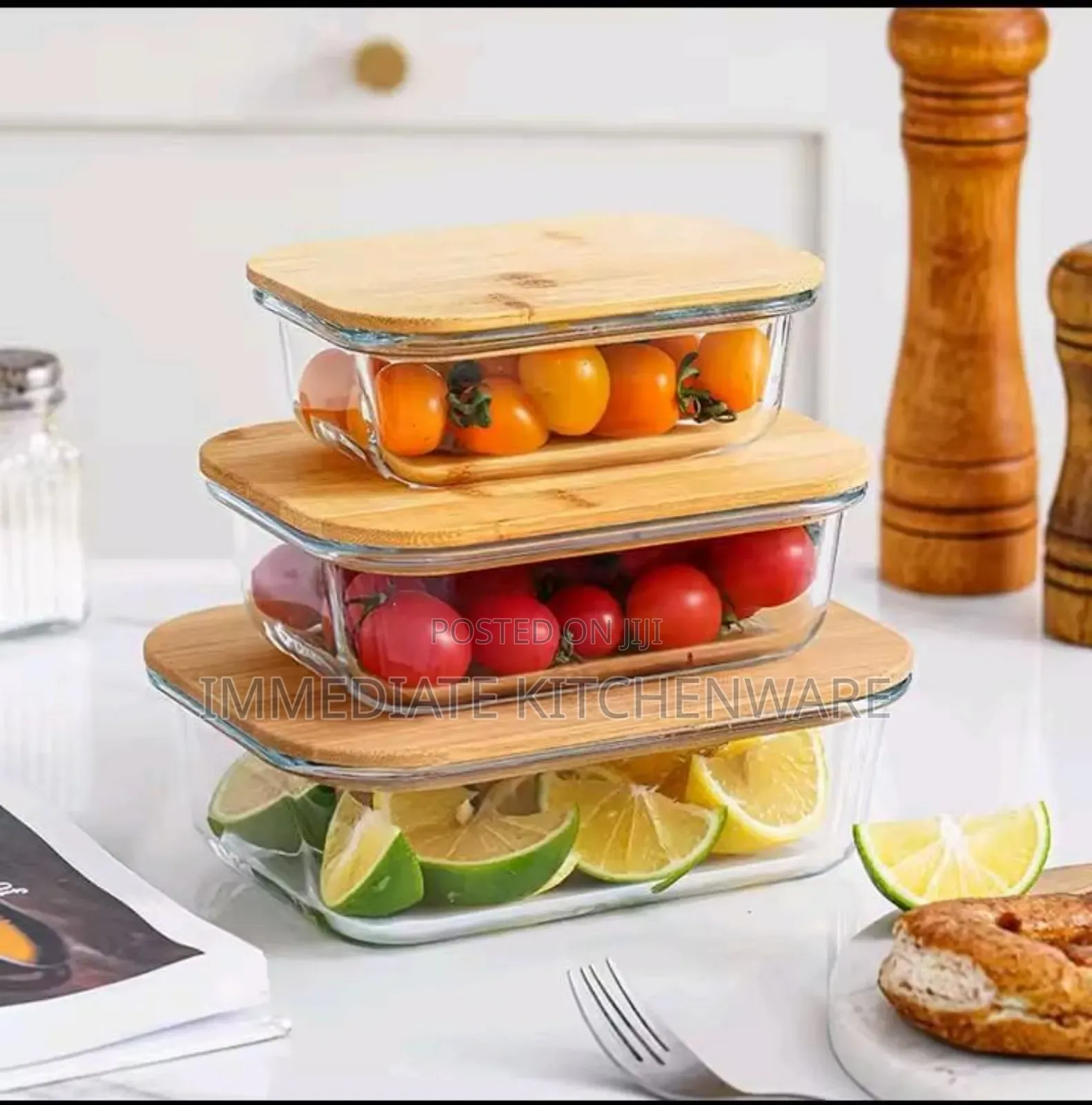 Glass 3 in 1 Storage Box