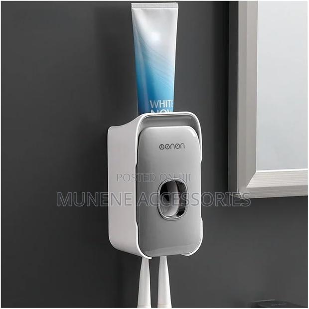 Automatic Toothpaste Dispenser Squeezer Toothbrush Holder Wall Mounted