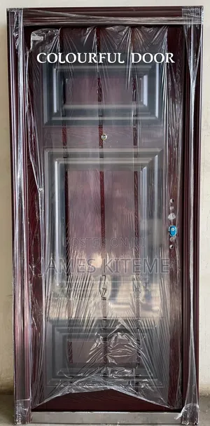 Single Security Steel Door With Box Pattern