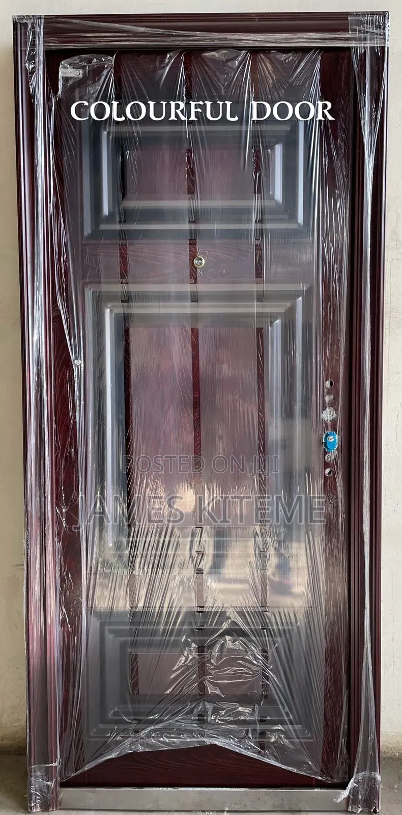 Single Security Steel Door With Box Pattern