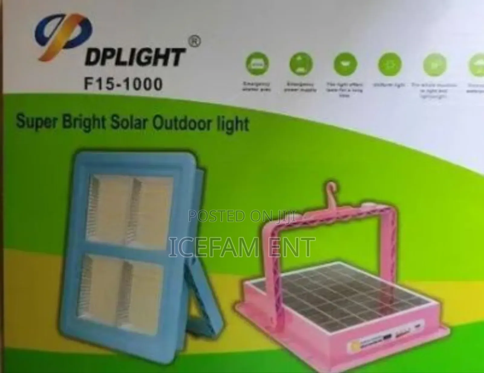 Outdoor Solar Lamp/Rechargeable by Solar or Electricity