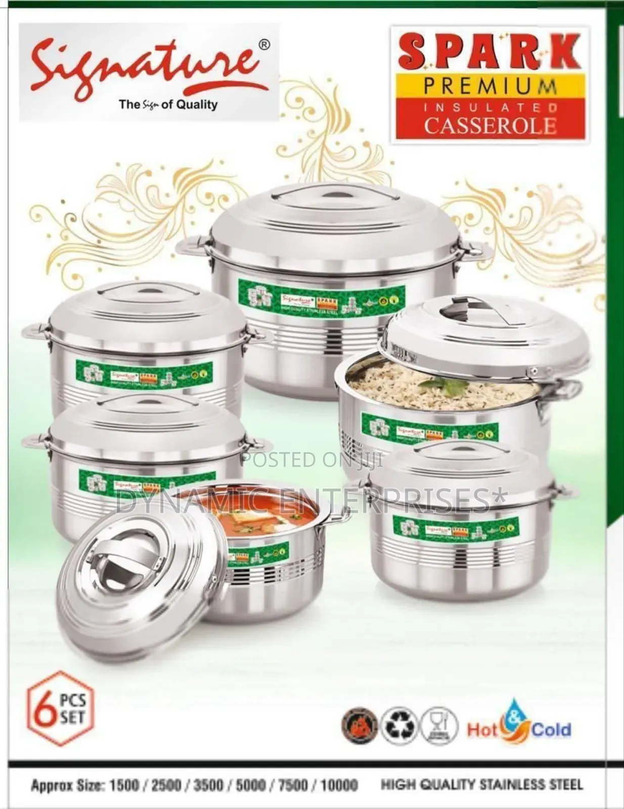 6 PCS Spark Stainless Steel Hotpot