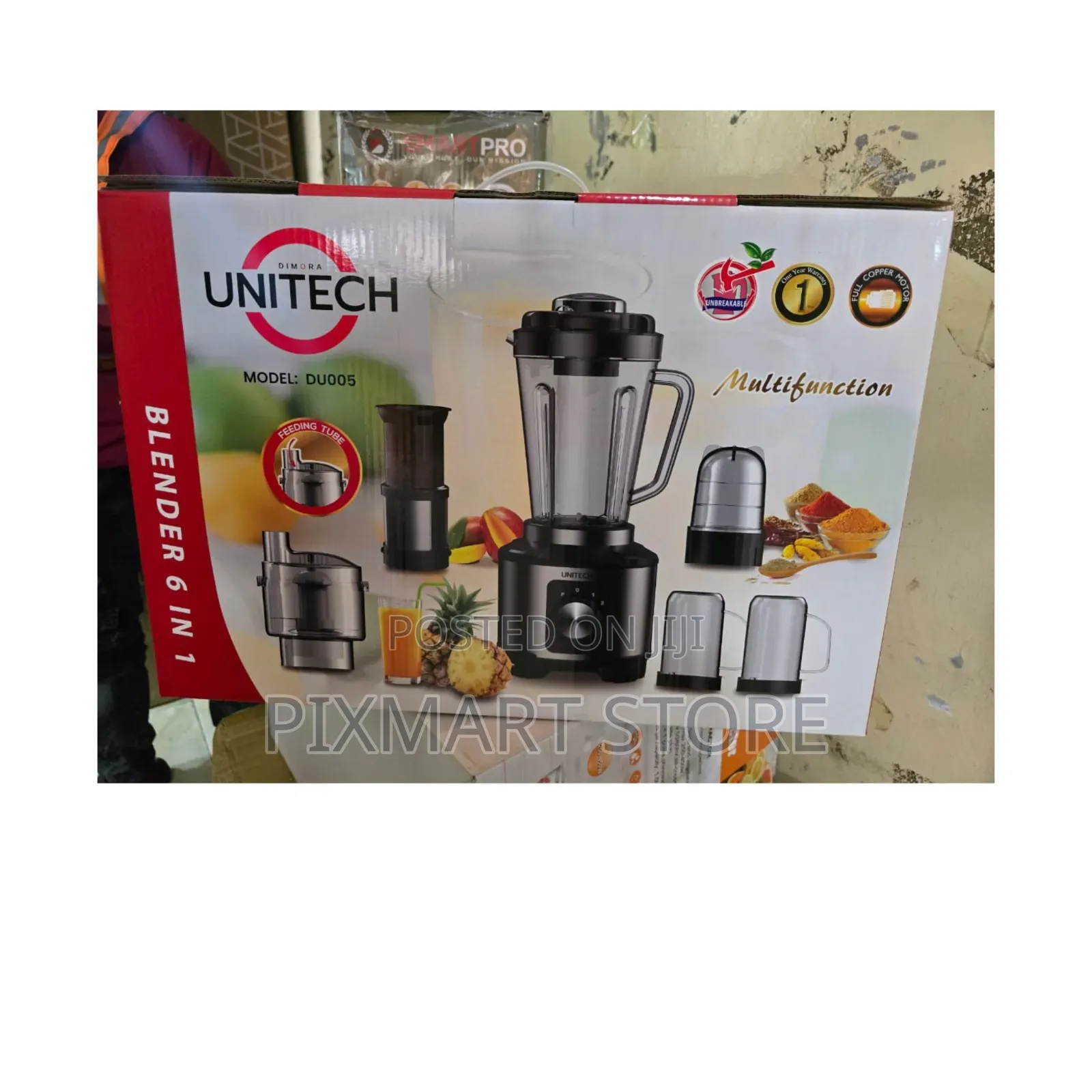 Unitech 6-in-1 Food Processor Blender – Multi-Function Appliance