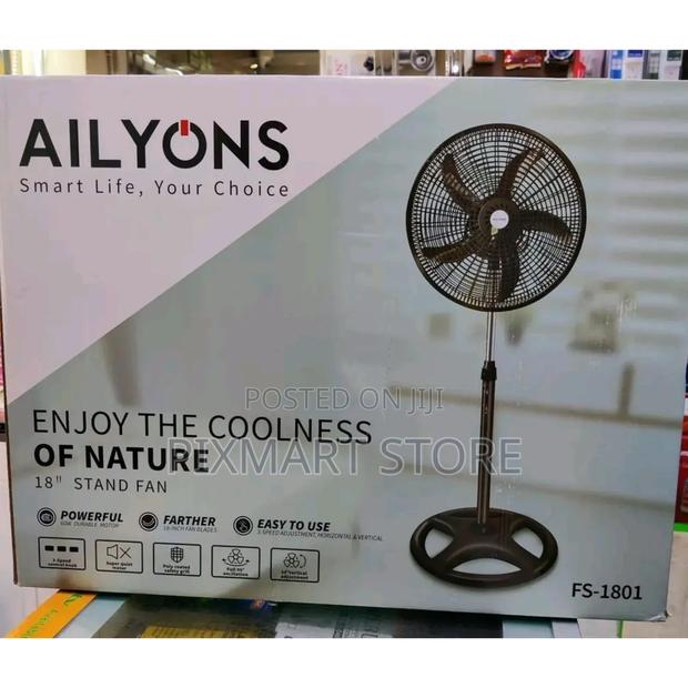 Ailyons 18′′ Standing Fan – Powerful Airflow, Adjustable Height