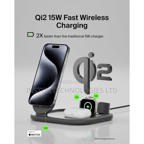 Belkin Boostcharge 3-in-1 Magnetic Foldable Wireless Charger Qi2 15w - thumbnail 2