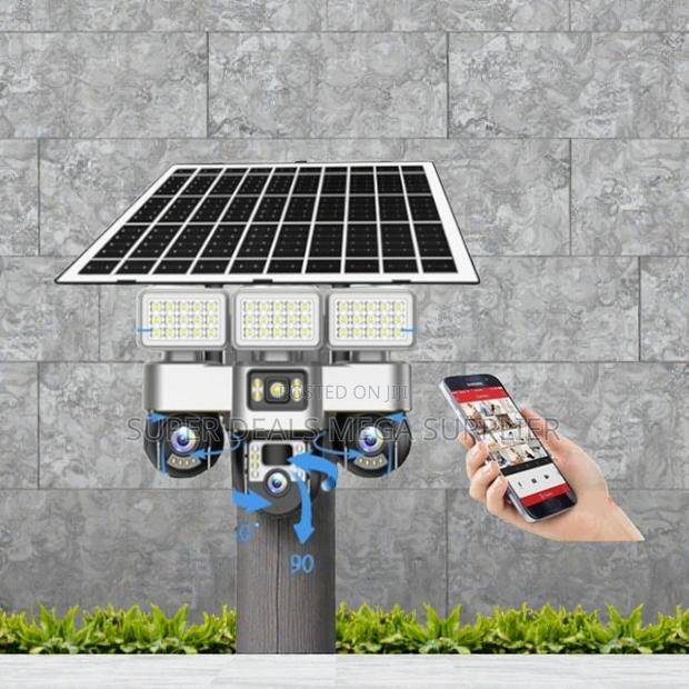 Inexpensive 12mp 4g Multiple Lens Solar Camera With Solar Flood Light