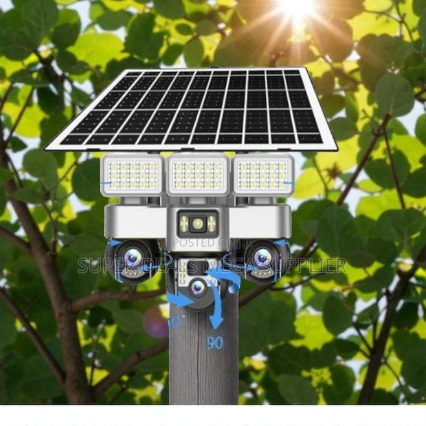 Quality Ensured 4g Multiple Lens Solar Camera With Solar Flood Light