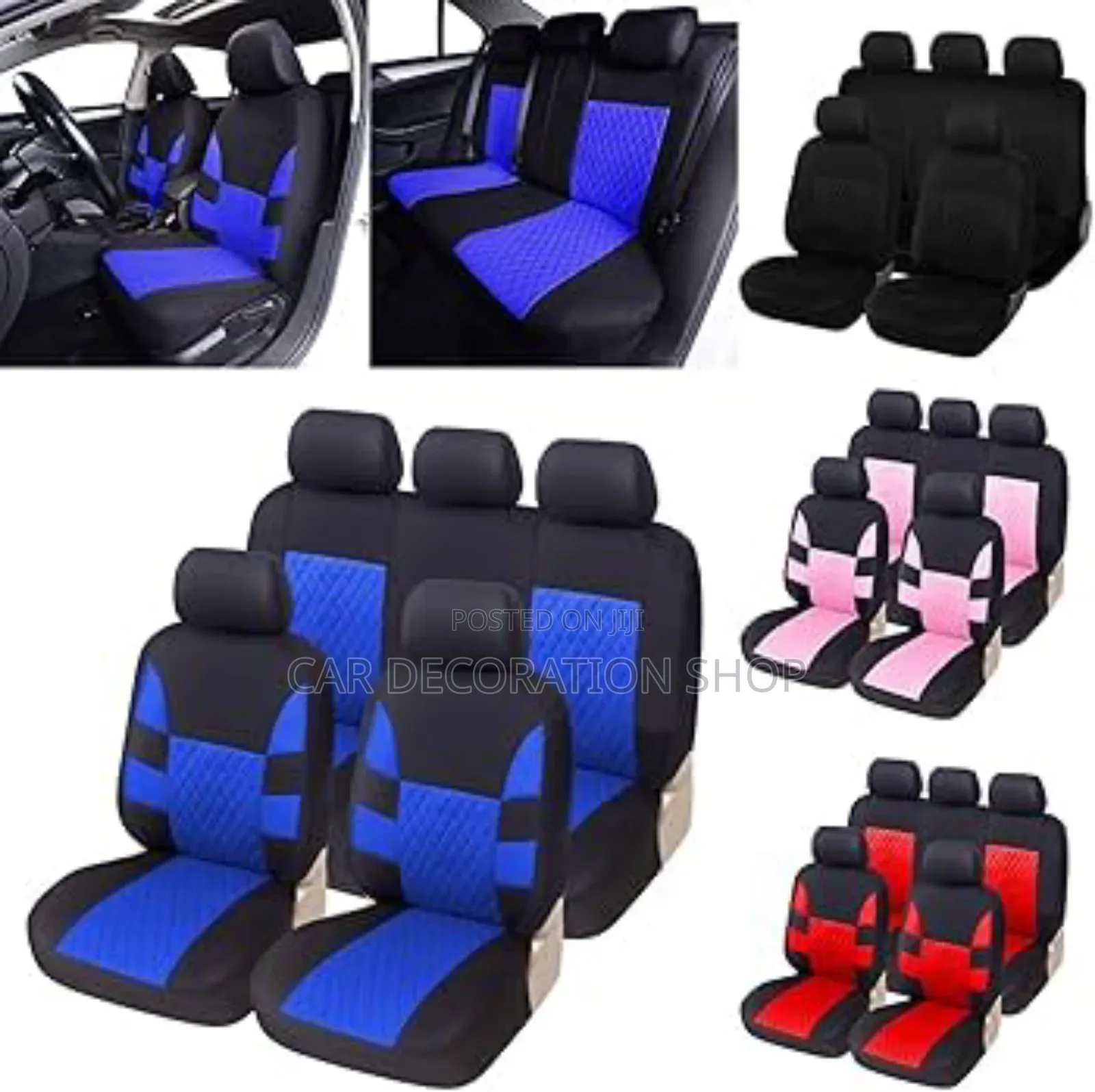 Various Colors Knitted Fabric Car Seat Covers Sport Style