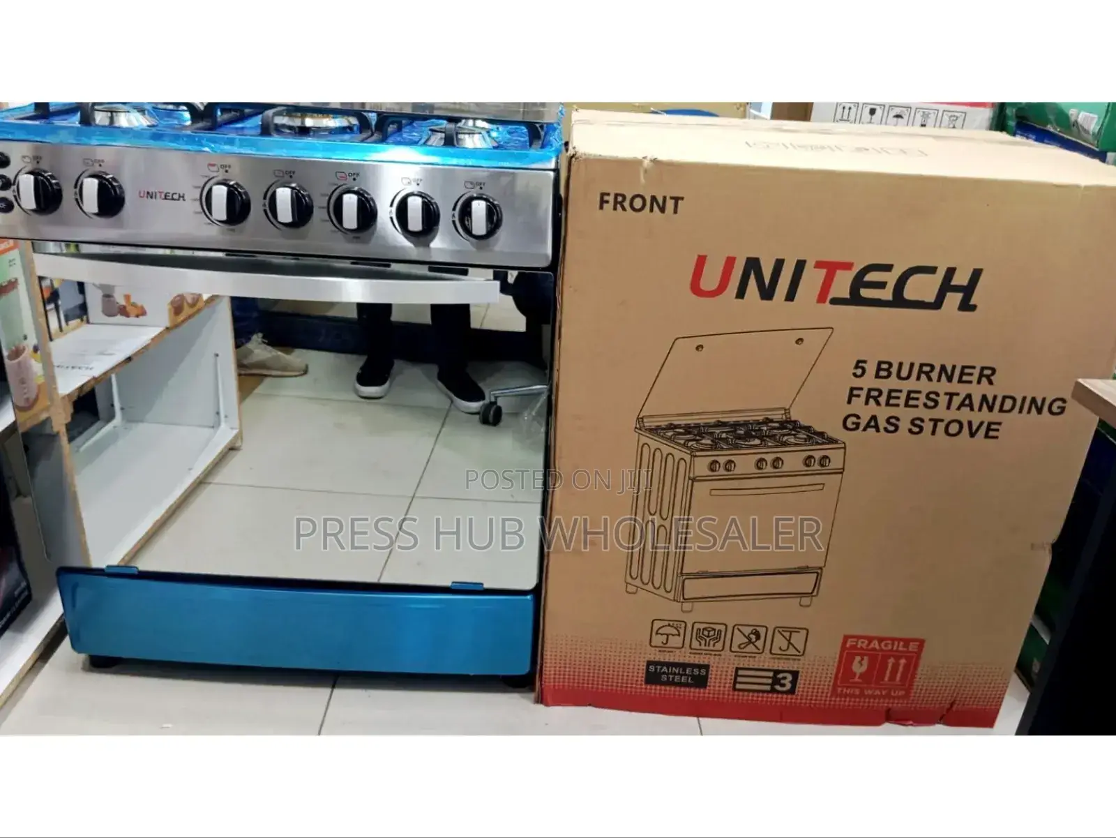 Unitech 5-Burner Freestanding Gas Stove: