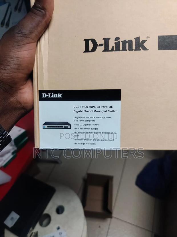 D-Link 8 Port Poe Gigabit Smart Managed + 2 SFP DGS-F1100-10ps