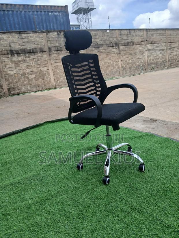 Secretarial Mesh Office Chair With Headrest - main view