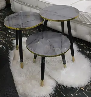 3-Piece Marble Top Nesting Side Tables With