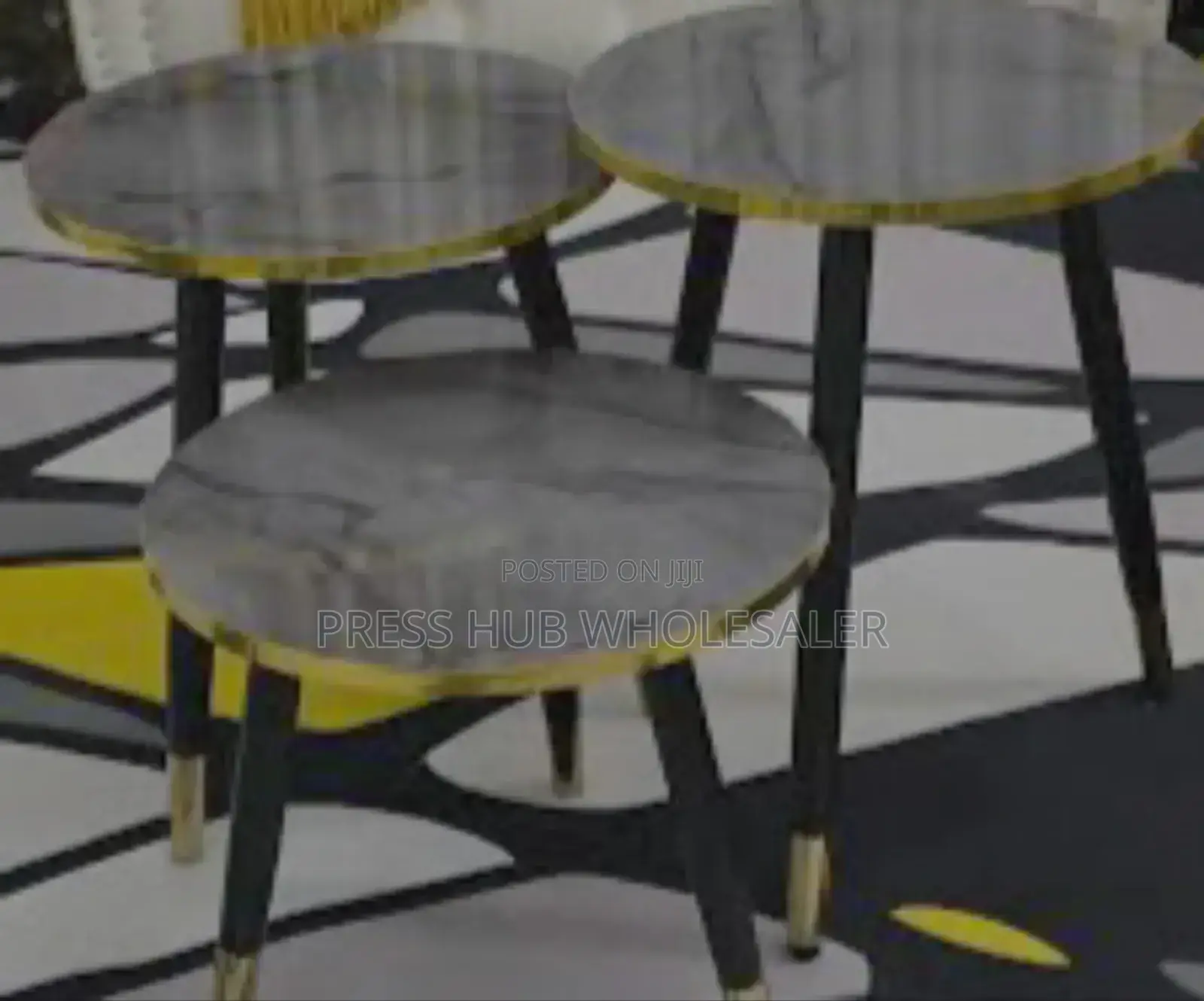 3-Piece Marble Top Nesting Side Tables "