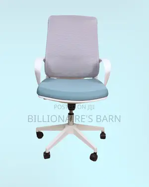 White Ergonomic Work Chair | Stable Base, Breathable Mesh Airflow