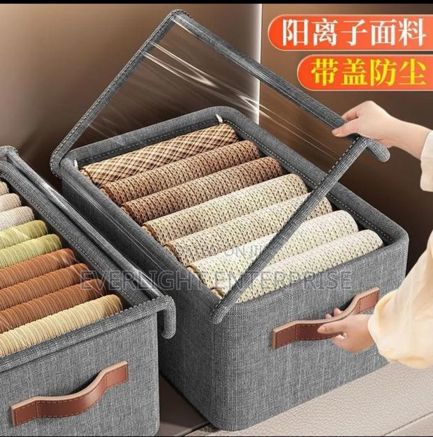 Collapsible Fabric Organizer With a Cover /Storage Basket - thumbnail 2