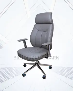 Executive Leather Chair for Offices — Neat Look, Strong Chrome Base