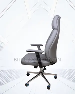 Executive Leather Chair for Offices — Neat Look, Strong Chrome Base