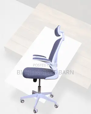 White Ergonomic Work Chair • Stable Base, Space-Saving Arms