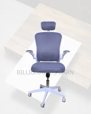 White Ergonomic Work Chair • Stable Base, Space-Saving Arms