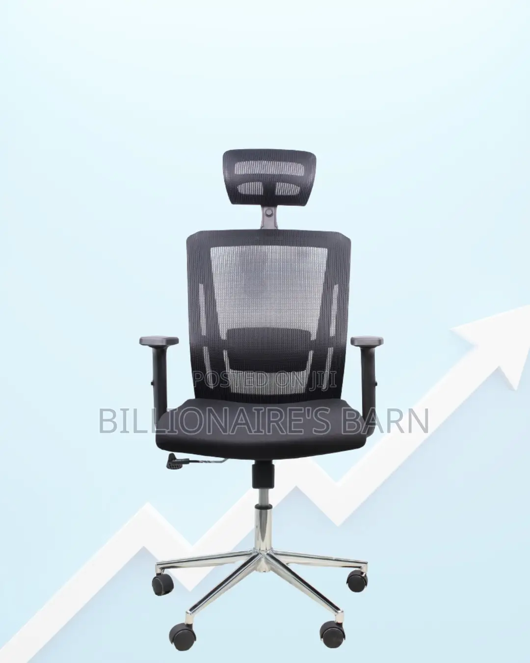 Headrest Office Chair for Long Workdays | Chrome Base Stability