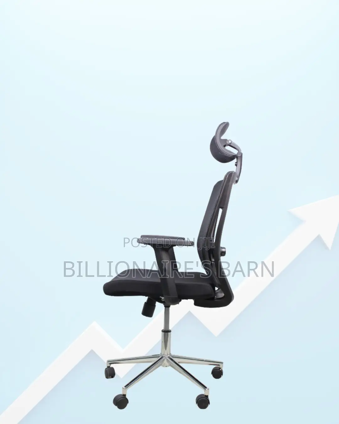 Headrest Office Chair for Long Workdays | Chrome Base Stability
