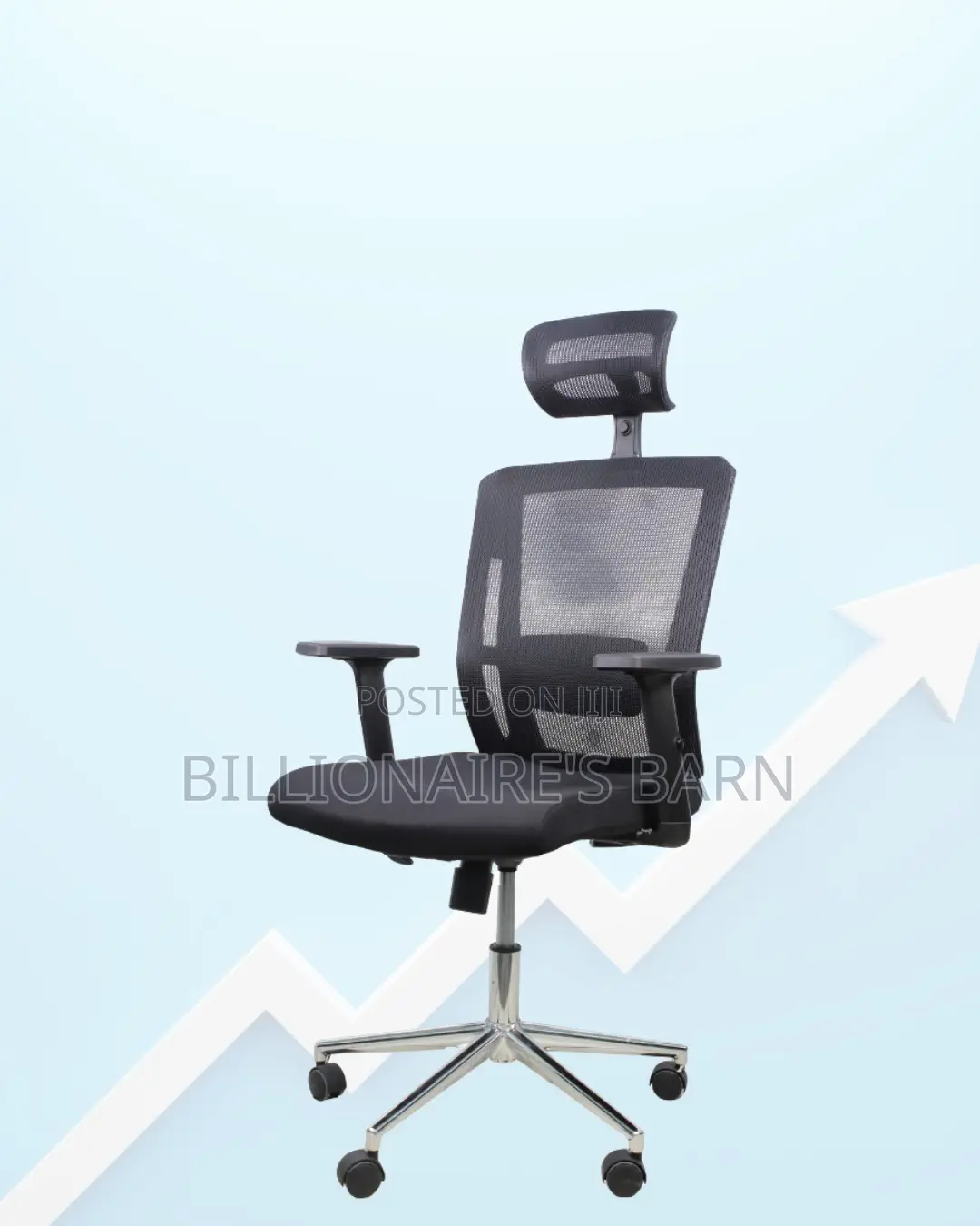 Headrest Office Chair for Long Workdays | Chrome Base Stability