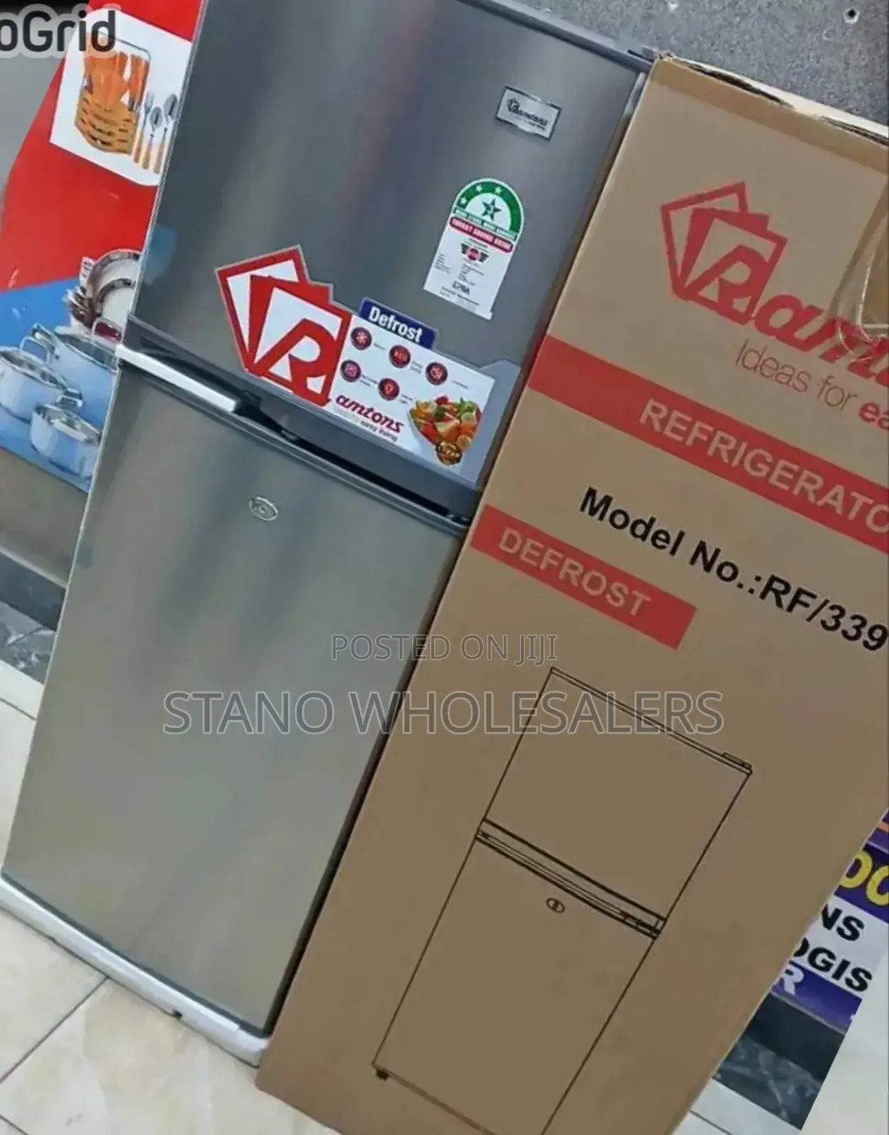 Gray Double Door Fridge of Capacity 138 Litres Rf339 Ramtons