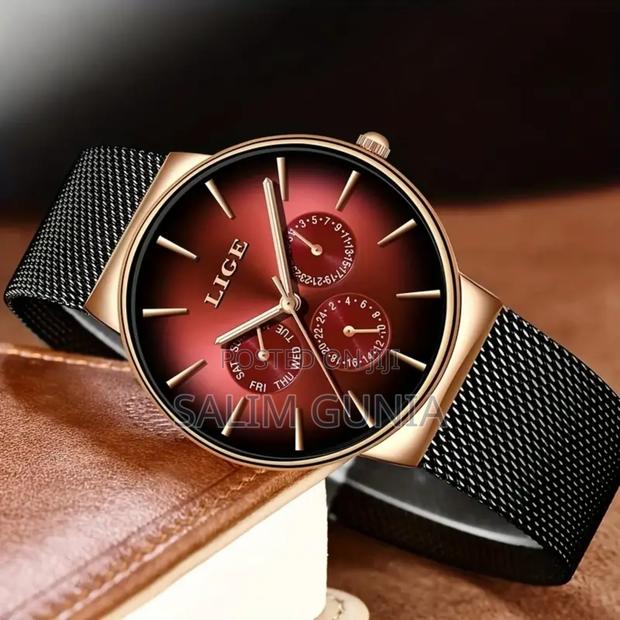 Lige Watches Fashion Ultra-Thin Dial Stainless Steel Wristwatch