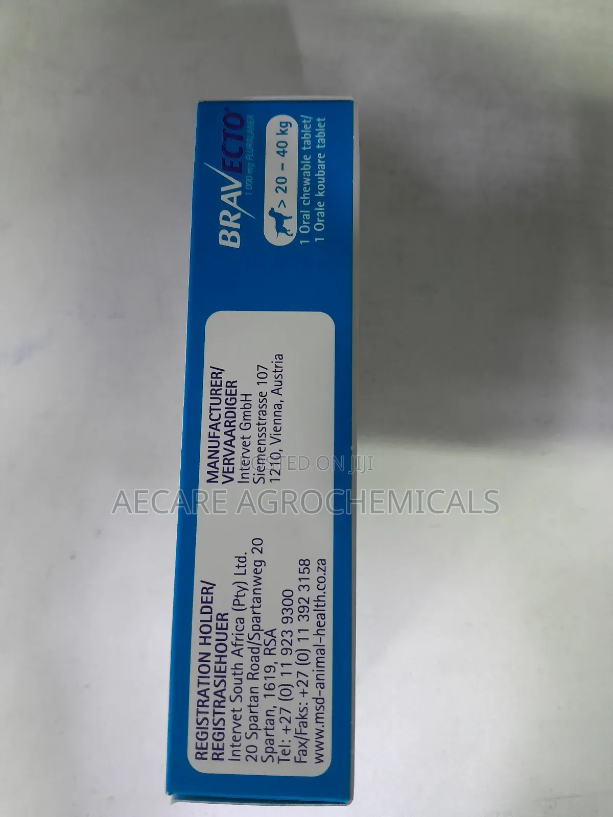 Bravecto 1000mg Flurancer 20-40 Kg 1 Oral Chewable Tablet