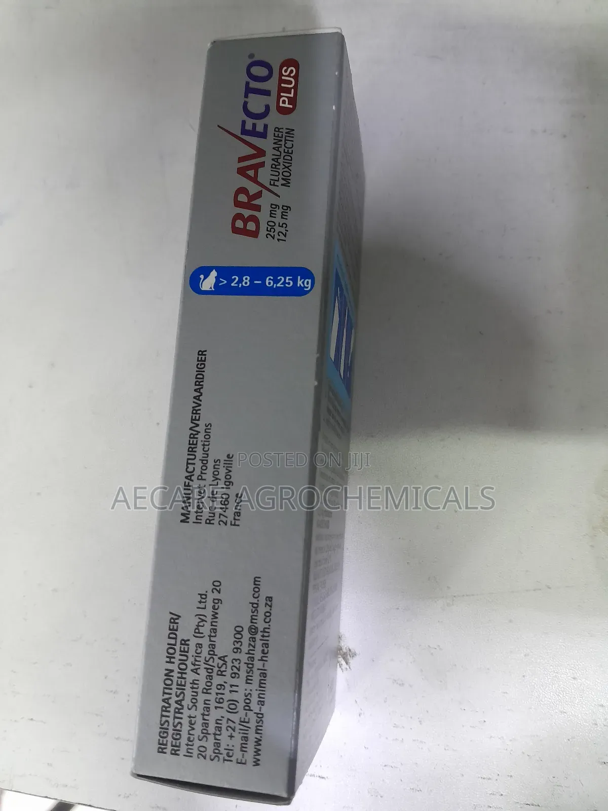 Bravecto Plus for Cat Flurancer 250mg >2.8 - 6.25 Kg
