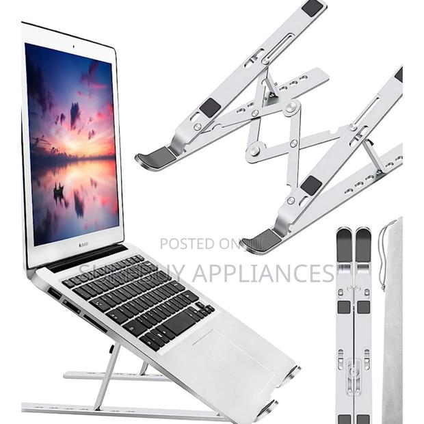 Adjustable Metallic Laptop Stand – Foldable Ergonomic Design - main view