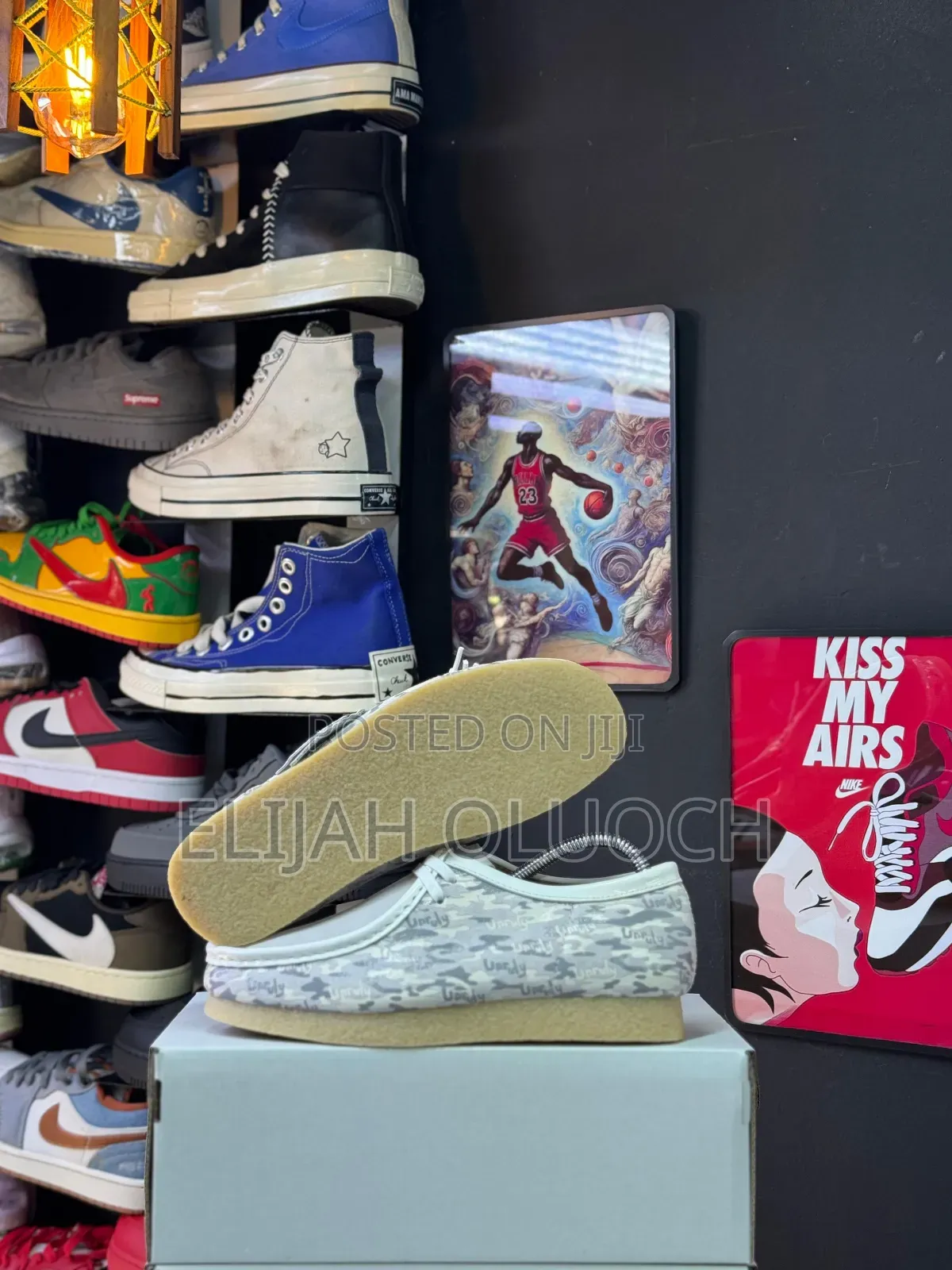 Popcaan X Clarks Unruly Wallabees Low in Grey Suede.