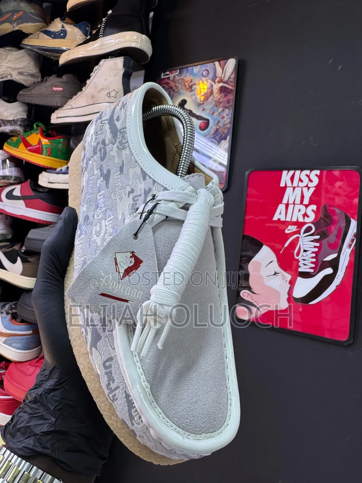 Popcaan X Clarks Unruly Wallabees Low in Grey Suede.