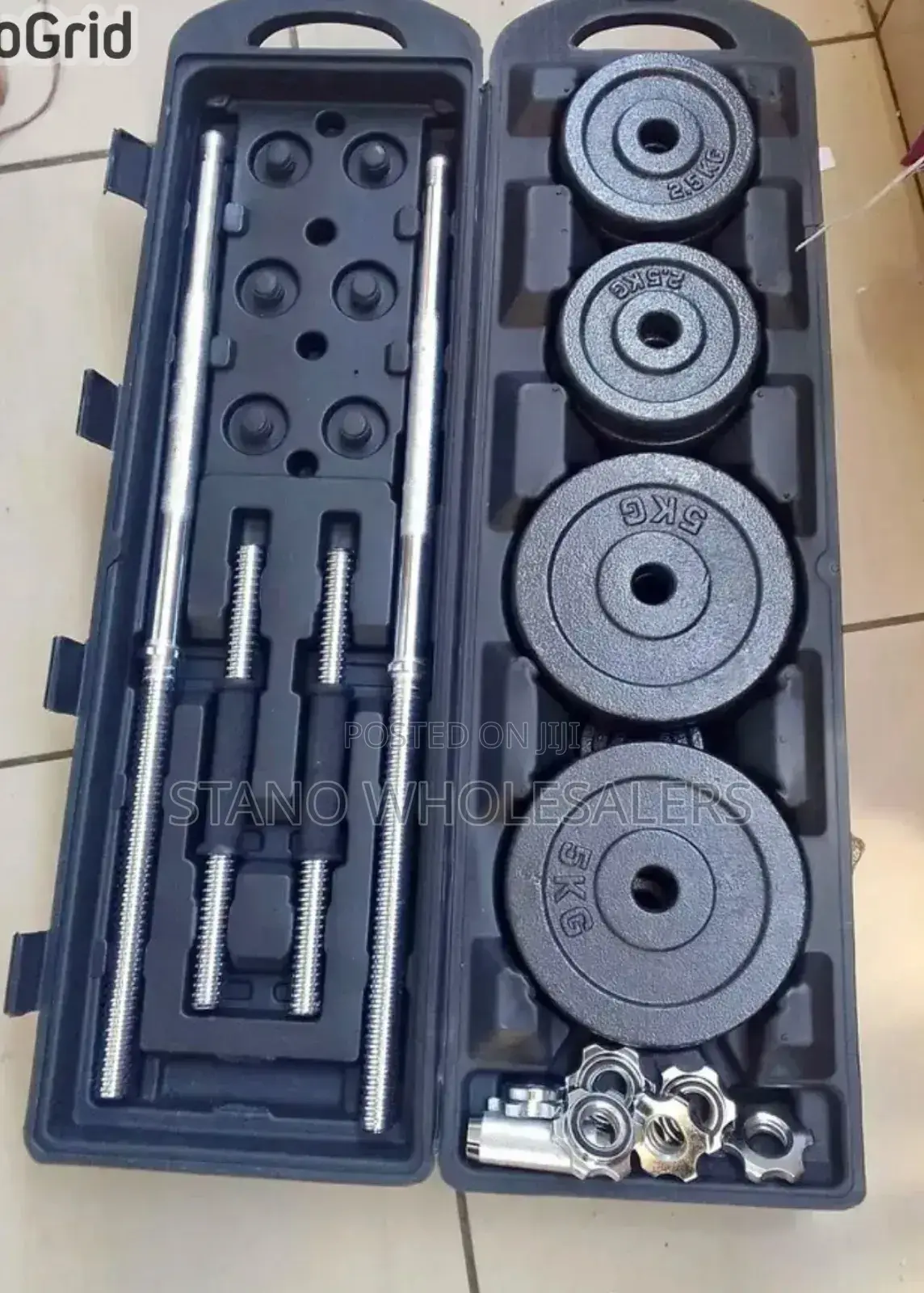 Chrome 50 KGS Dumbbells Set Black Color