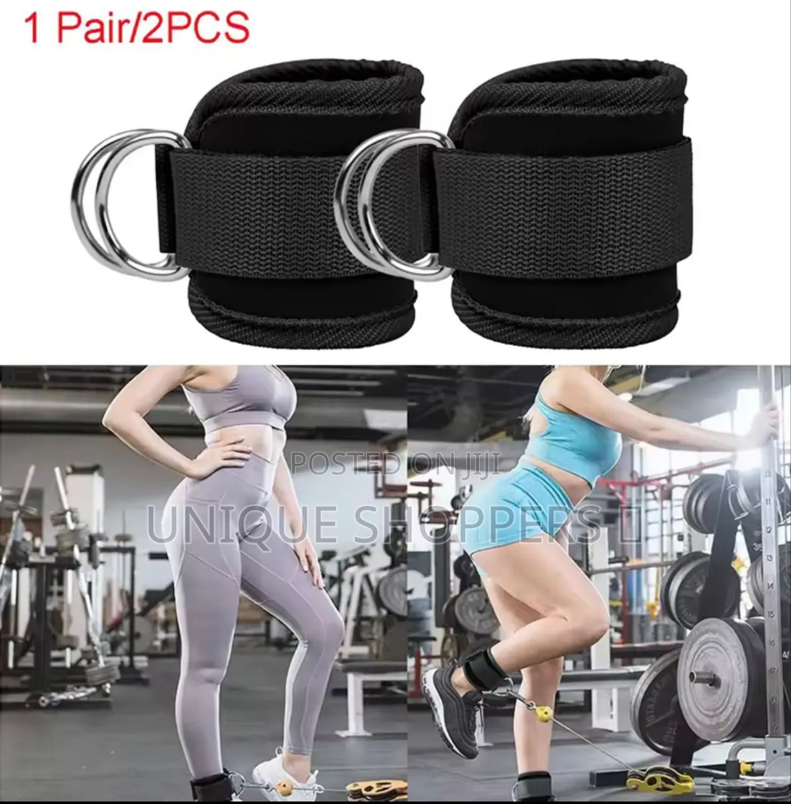 2pcs Ankle Straps for Cable Machines Kickback